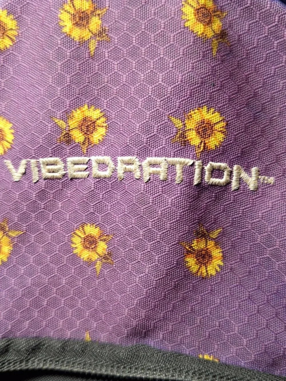 Vibedration Hydration Backpack w/o bladder, Purple with Sunflowers, Used